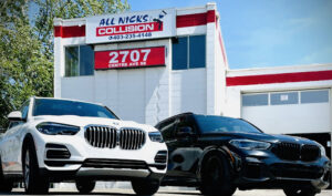 Vehicle at All Nicks Collision for professional auto body repair in Calgary